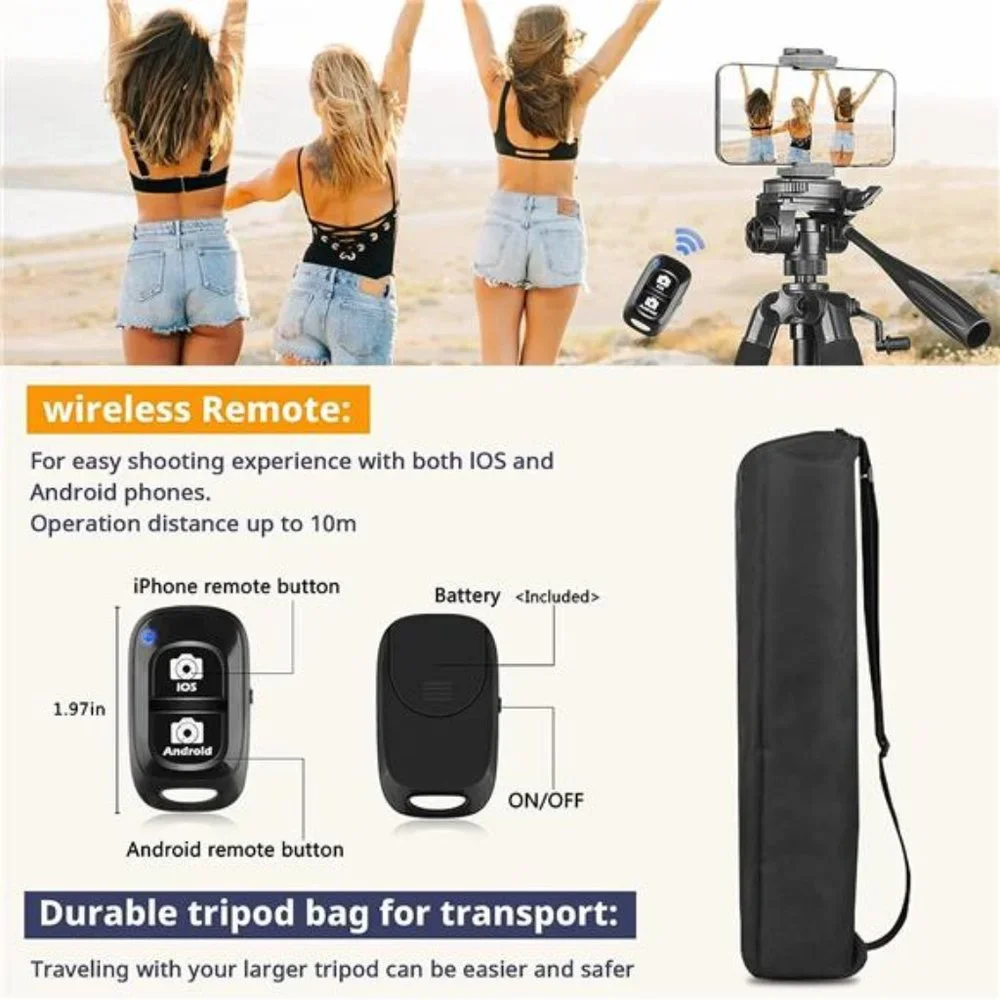 67 Inch Heavy Duty Tripod Stand for Cameras, Cell Phones